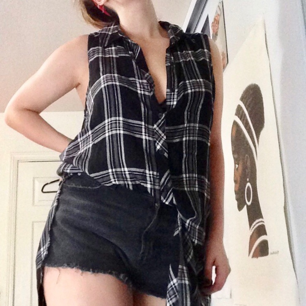 Forever 21 black plaid dress or top